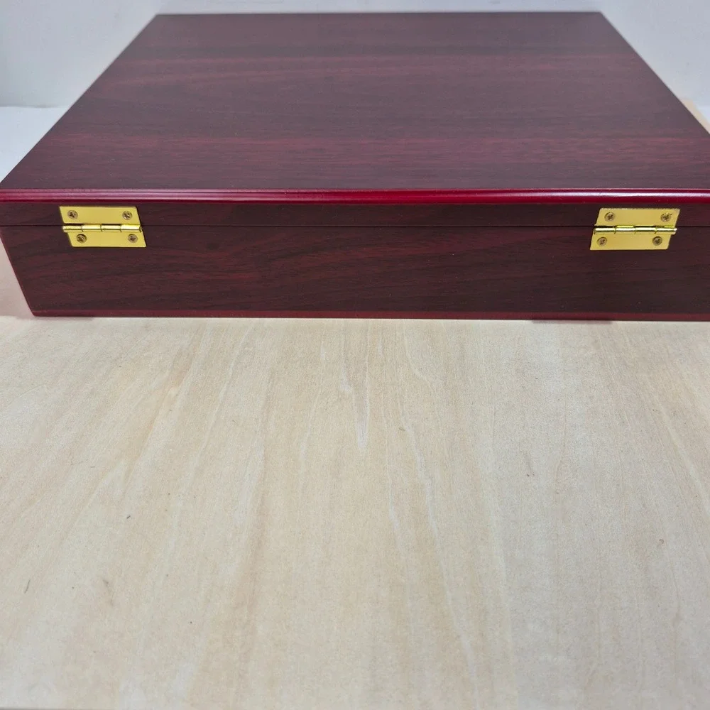 Luxury Cherry Wood Display Box Velvet Lined‎ Jewelry Keepsake Gift
